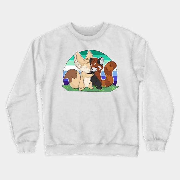 Gay - Fennec Fox + Red Panda Hug Crewneck Sweatshirt by Fennekfuchs